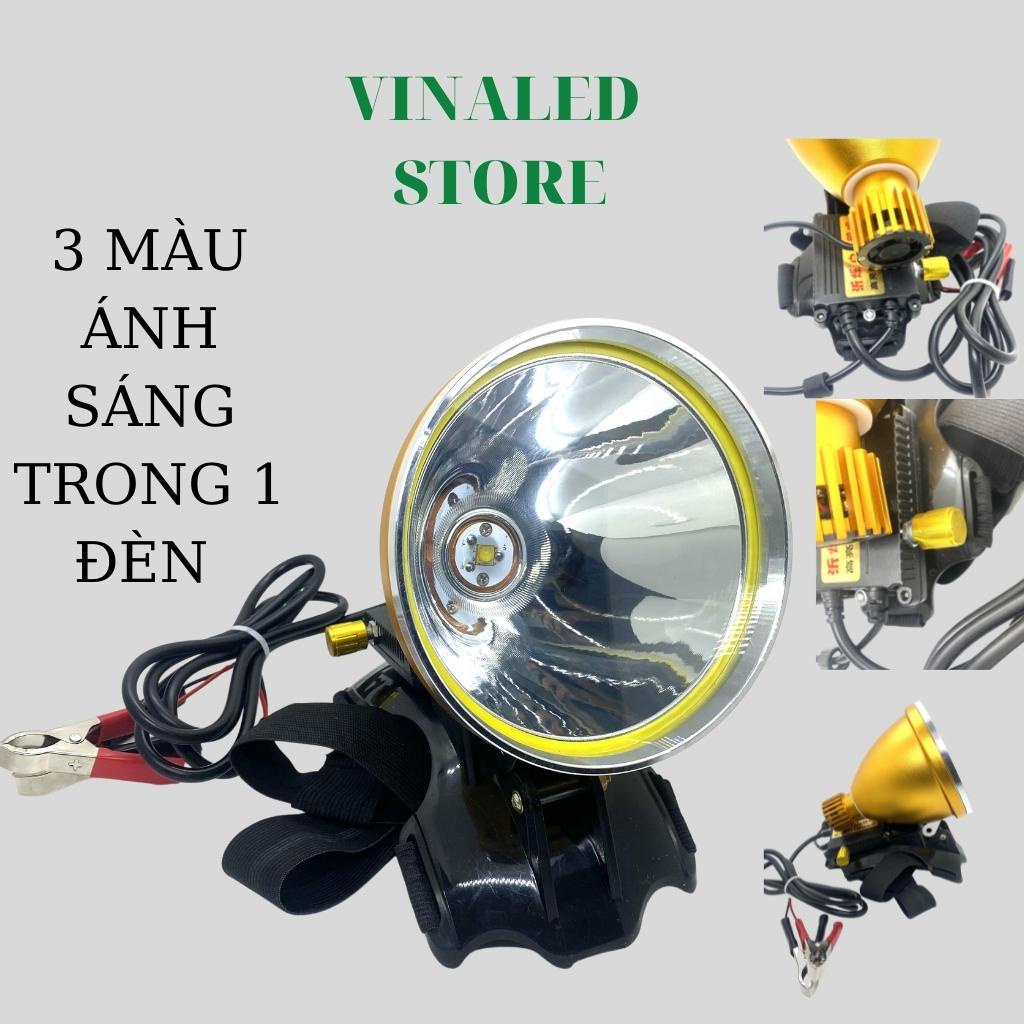 Đèn pin siêu sáng đèn kẹp bình ác quy  P160 tích hợp 3 màu ánh sáng trong 1 đèn chóa đèn 13.5cm