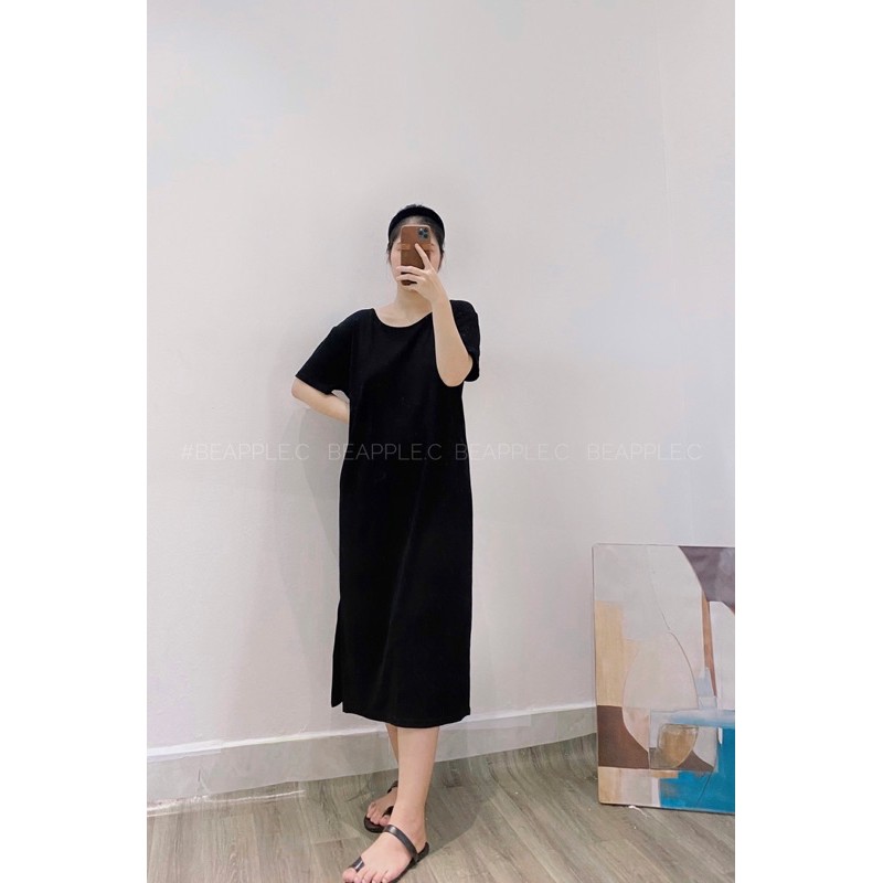 váy suông trơn quai xích HÀNG LOẠI 1 siêu đẹp🤎FREESHIP🤎[ ẢNH THẬT ] Đầm suông free size trơn một màu đen chất đẹp
