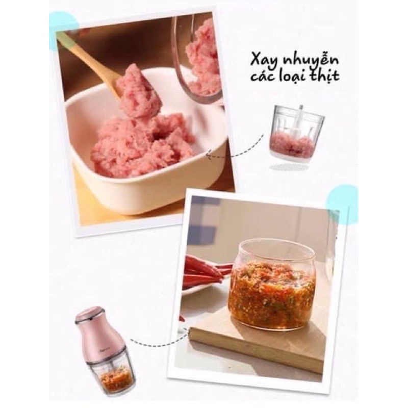 Máy xay ăn dặm cho bé Bear đa năng cao cấp 0,6 lít cối thuỷ tinh