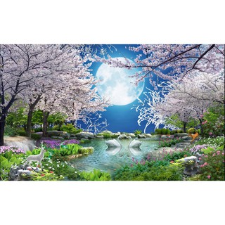 Tranh dán tường 3D phong cảnh đẹp KT 80*120