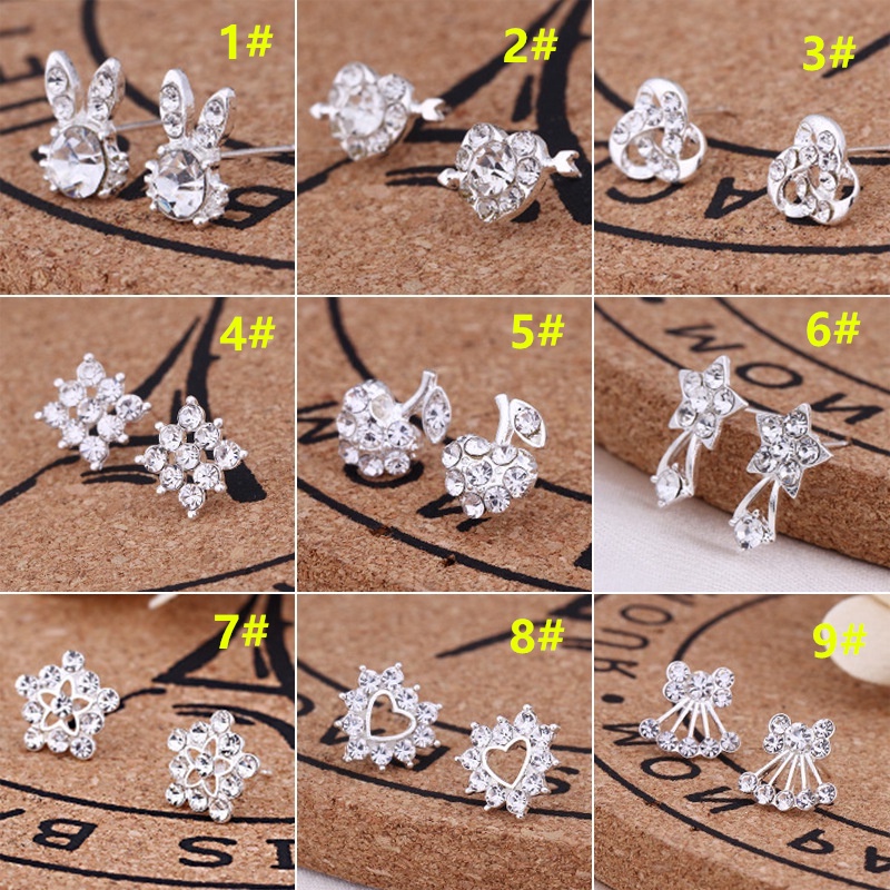 Bông Tai Hình Hoa/ Ngôi Sao/ Hình Học Đính Ngọc Trai Bằng Bạc 925 Thời Trang A218