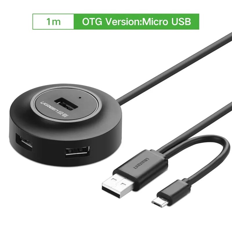 Hub Chia USB 2.0 1 ra 4 + OTG Cao Cấp Ugreen 20278 20271 Chính Hãng CR106