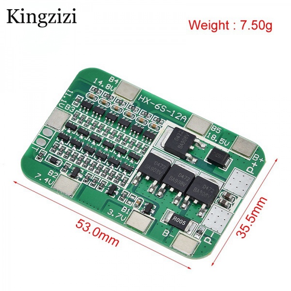 Bảng Mạch Bảo Vệ 6S 15A 24v PCB BMS Dành Cho Mô Đun Pin Li-Ion 18650 Li-Ion