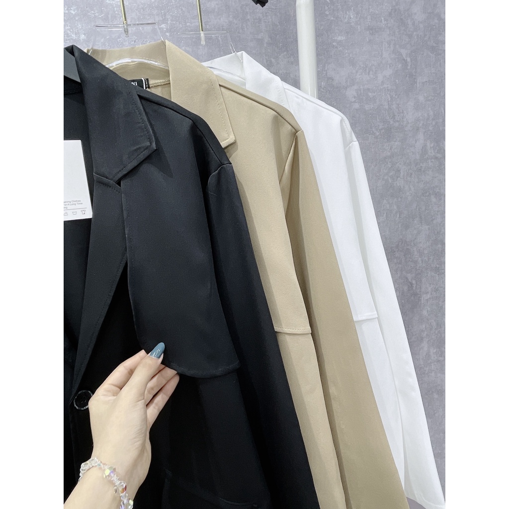 Áo khoác Blazer nữ cổ vest kèm dây xích siêu ngầu - Video ảnh thật freesize