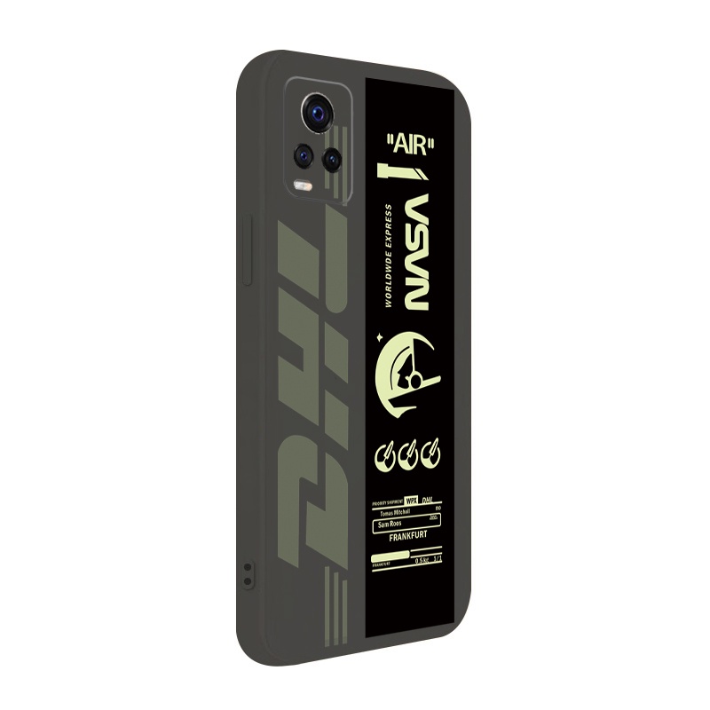 Ốp Điện Thoại Viền Vuông In Nhãn Dán NASA Cho VIVO T1X Y02S Y21 Y15A Y15S Y33S Y55 Y75 Y11S Y12S Y1S Y91C Y01 Y35 Y16 T1 5G