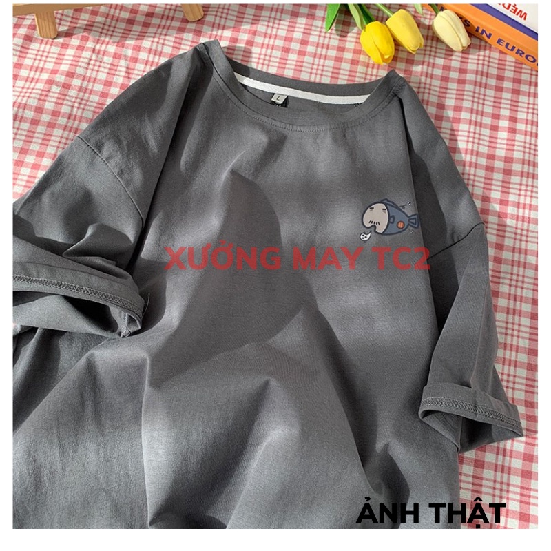 Áo thun unisex nam nữ form rộng, áo phông tay lỡ unisex form rộng chất cotton mát mịn thấm hút mồ hôi XƯỞNGMAYTC2