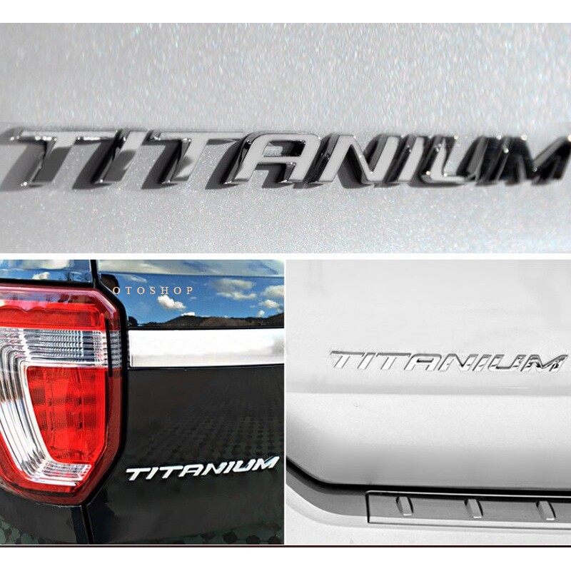 Tem chữ TITANIUM trang trí xe