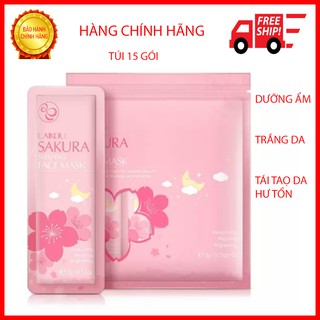 [15 Gói]Mặt Nạ Ngủ Hoa Anh Đào Sakura Sleeping Face Mask Laikou-Làm mờ thâm nám Giúp cải thiện làn da khô, xỉn màu