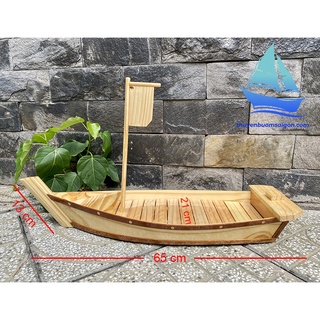 [Sushi Sashimi - Dài 68cm] Khay thuyền gỗ đựng sushi thuyền gỗ sashimi khay gỗ trang trí món Nhật gỗ Thông tự nhiên