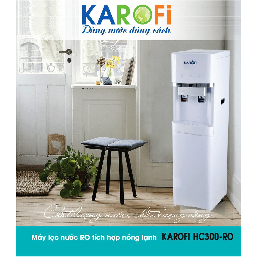 Cây nước nóng lạnh tích hợp RO Karofi HC300-RO