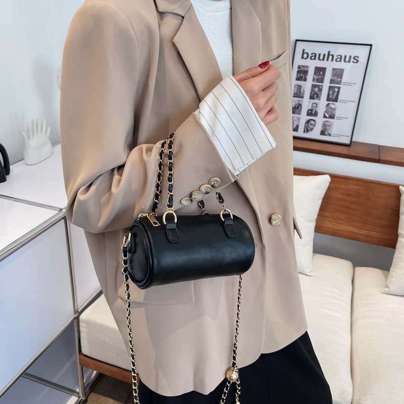 Túi Xách Boston Hình Trụ Dây Xích Thời Trang Dành Cho Nữ 2022