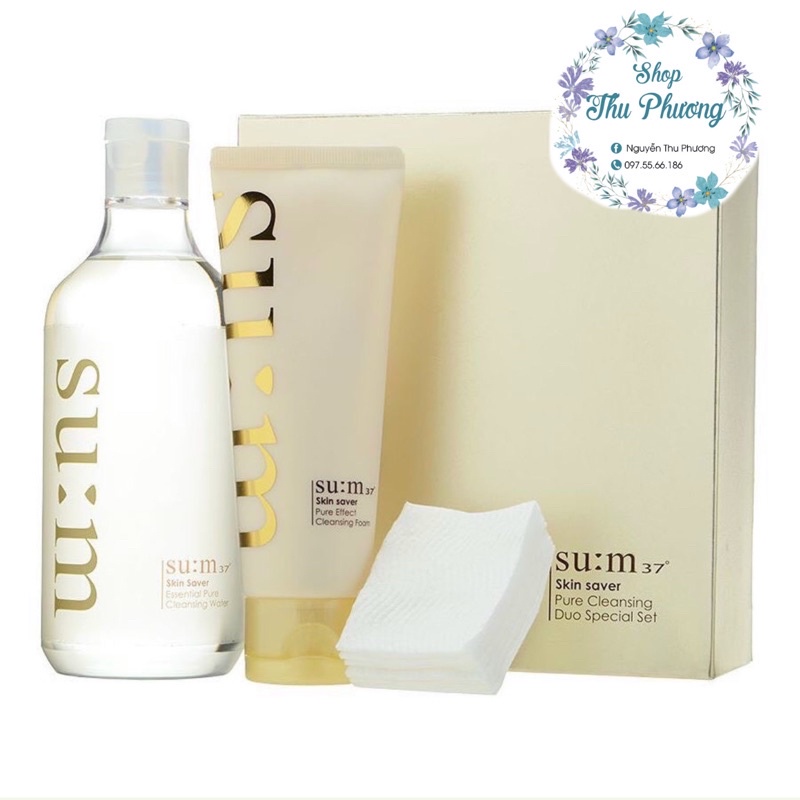 Set nước tẩy trang sum 400ml + sữa rửa mặt 100ml
