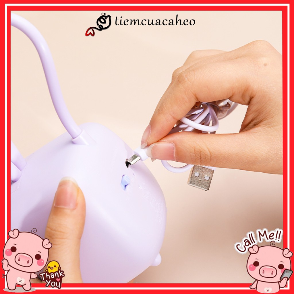 Quạt tích điện cầm tay kiêm đèn ngủ led, Quạt tích điện em bé,quạt cupid thiên thần kèm cáp sạc