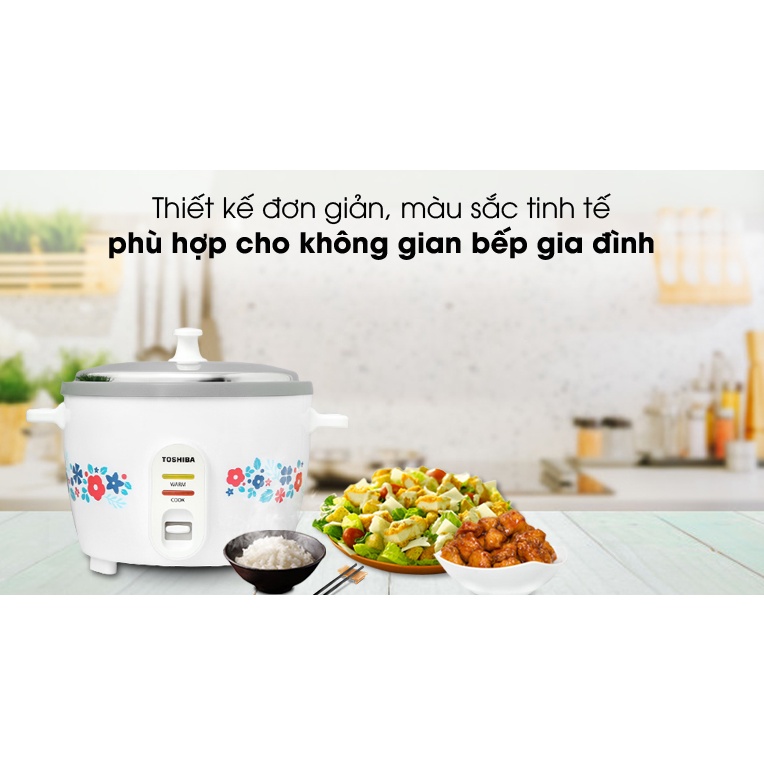 Nồi cơm nắp rời Toshiba RC-18MH1PV/ RC-18MH2PV 1.8 lít, -Hàng chính hãng bảo hành 12 tháng