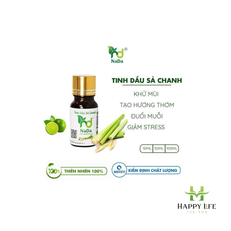 Lá xông giải cảm, lá xông thảo dược, xông giải cảm &amp; tinh dầu sả chanh, combo xông - Happy Life 4U