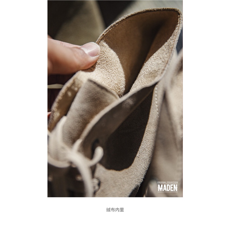 Giày bốt da MADEN thời trang cổ điển phong cách Anh quốc cho nam