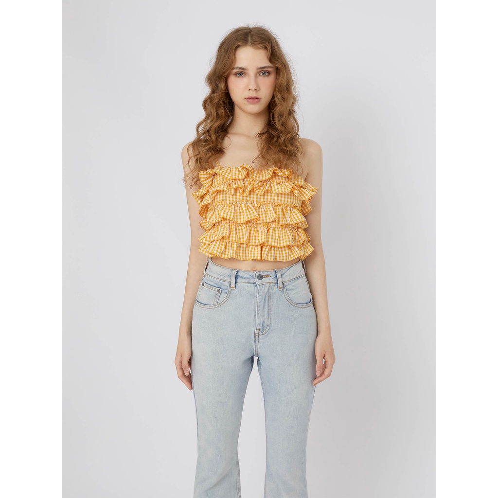 Áo Tanktop Nữ Layer Gathering, Chất Kate Caro Thoải Mái, WC000053, SOMEHOW