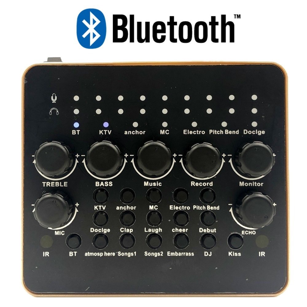 Sound Card V10 ⚡FREESHIP⚡ Tích Hợp Blutooth , Chế Độ Autotune . Livestream , Thu Âm Facebook , Bigo ... Bảo Hành 12T