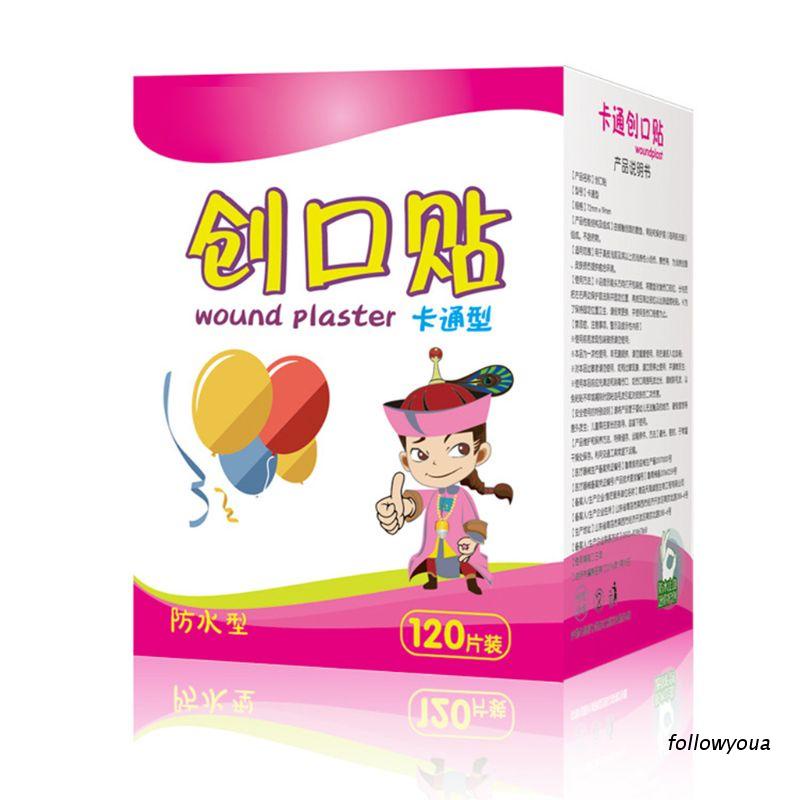 [Hàng mới về] Hộp 120 miếng băng cá nhân mini thoáng khí chống nước họa tiết hoạt hình dễ thương cho bé
