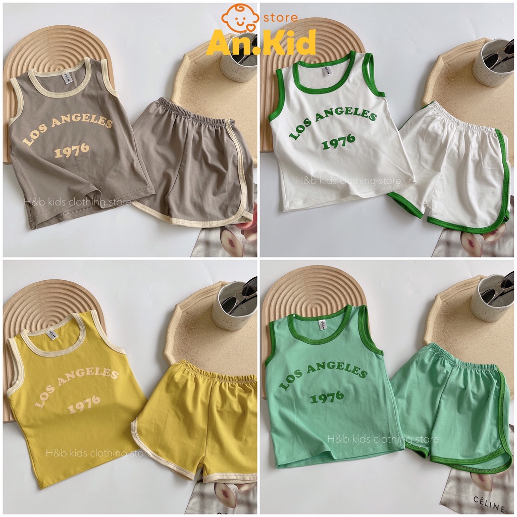 Bộ Ba Lỗ Bé Trai, Bé Gái 10-20kg Chất Cotton QC Viền Màu Siêu Xinh, Đồ Bộ 3 Lỗ Cho Bé Mặc Hè - AN.KID