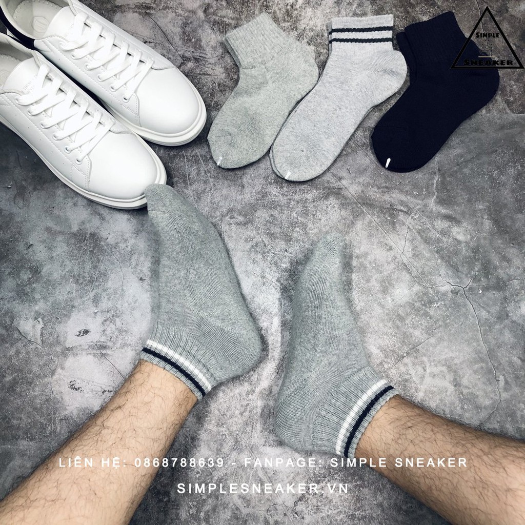 Tất Nam FREESHIPVớ Cổ Ngắn Muji Men Organic Cotton Right - Tất Ngắn Muji Xuất Nhật Basic Dày Dặn Hàng Cao Cấp