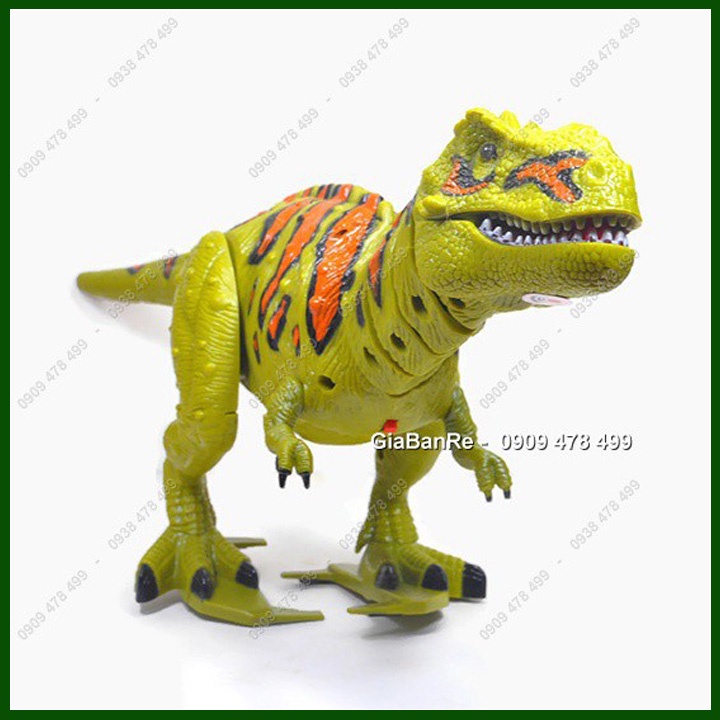 ĐỒ CHƠI KHỦNG LONG BẠO CHÚA T-REX CHẠY PIN CÓ ĐÈN ÂM THANH - XANH LÁ - 9432.2