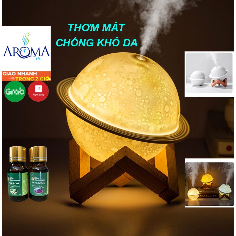 Máy Xông Tinh Dầu Hình Mặt Trăng (Thay Đèn Ngủ) | ♥️ FREESHIP | Phun Sương Tạo Ẩm, Điều Hòa Không Khí Thơm Tho , Mát Mẻ.