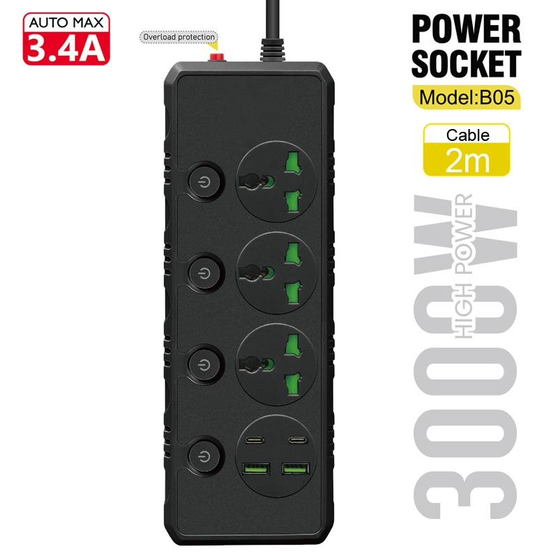 Ổ cắm điện USB thông minh đa năng POWER B05-PD hỗ trợ sạc nhanh chất lượng cao