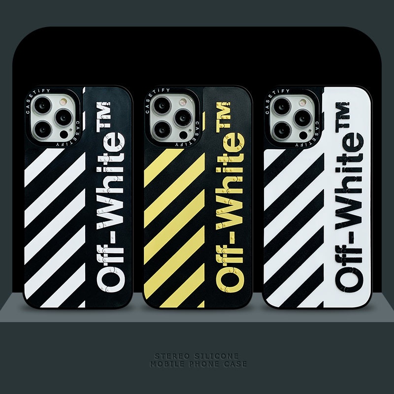 OFF-WHITE Ốp Điện Thoại silicon In Họa Tiết 3d Cho iphone 15 pro max 14 plus 13 mini 12 promax 11 xr x xs max 7g 7 plus se2020