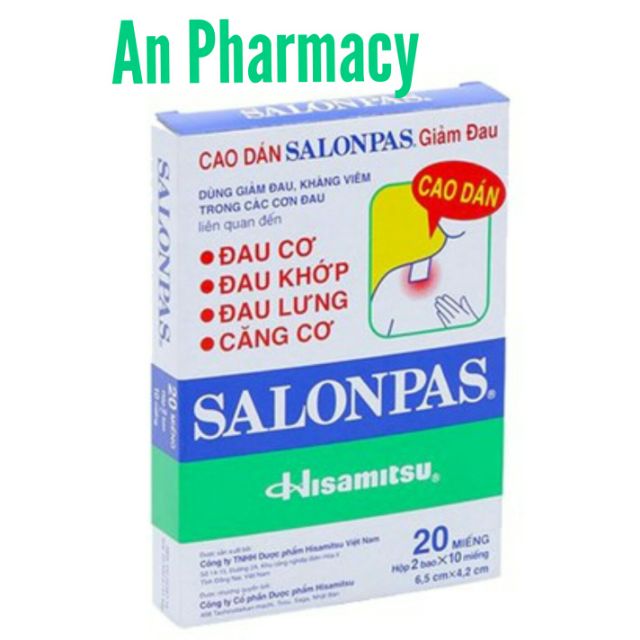 Salonpas miếng dán cao dán hộp 20 miếng