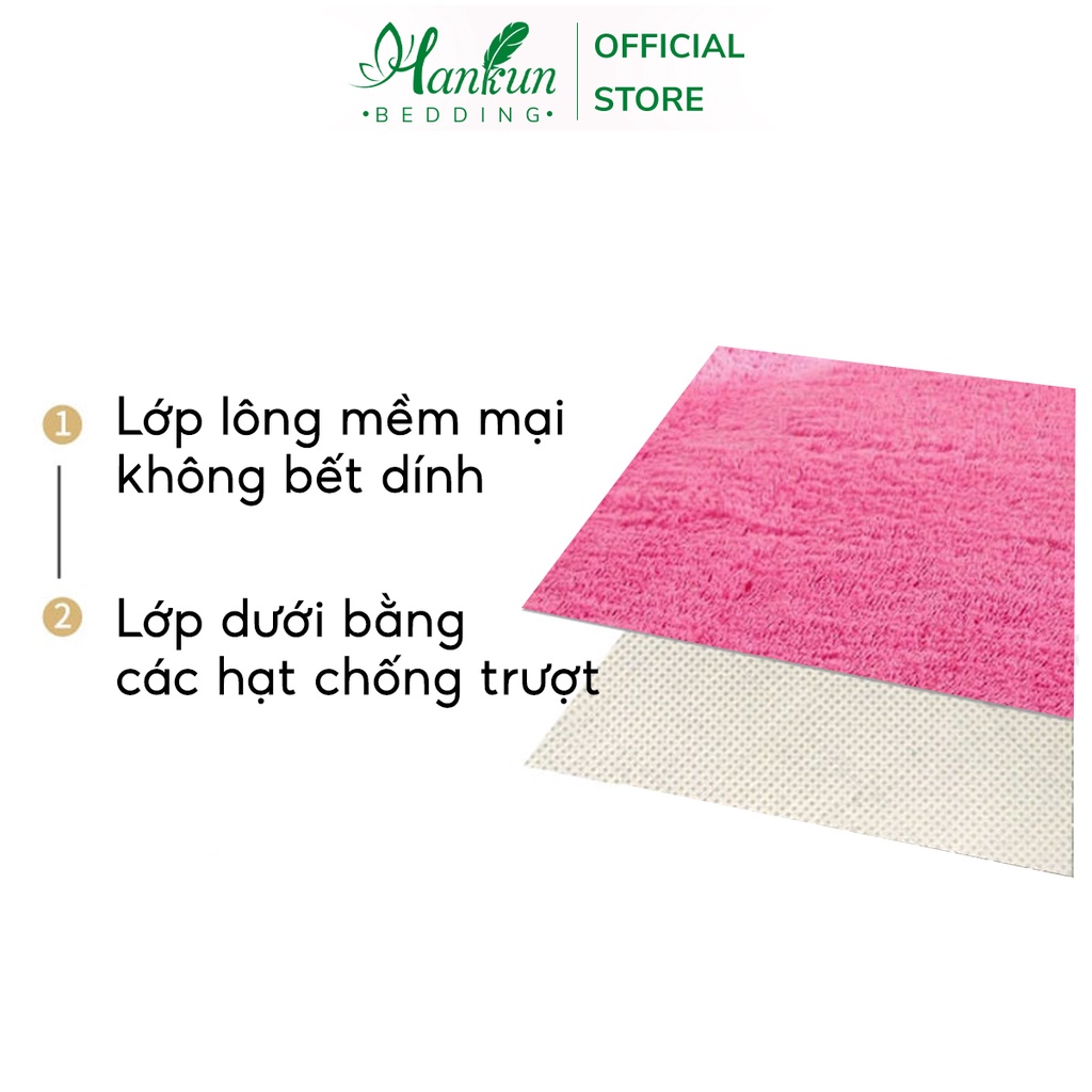 Thảm lông trải sàn Hankun trang trí phòng ngủ (hàng nhập khẩu) hình tròn 1m và chữ nhật kích thước 1m6x2m