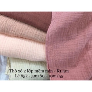 [Vaihoa2015] Vải Thô xô MUSLIN 2 lớp mềm mịn, thoáng mát cho bé