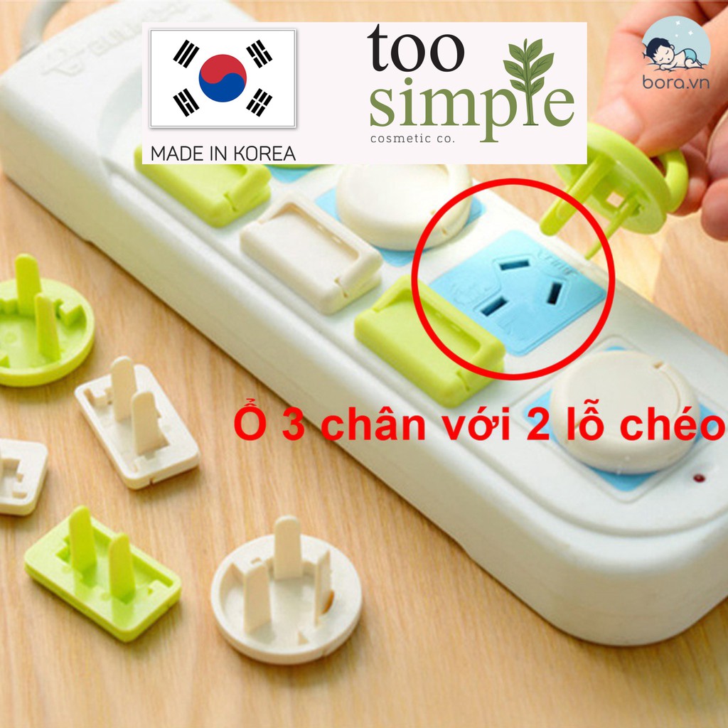 [TooSimple] Bịt ổ điện cao cấp giữ an toàn cho bé [Màu sắc đẹp, có quai tháo ra dễ dàng]