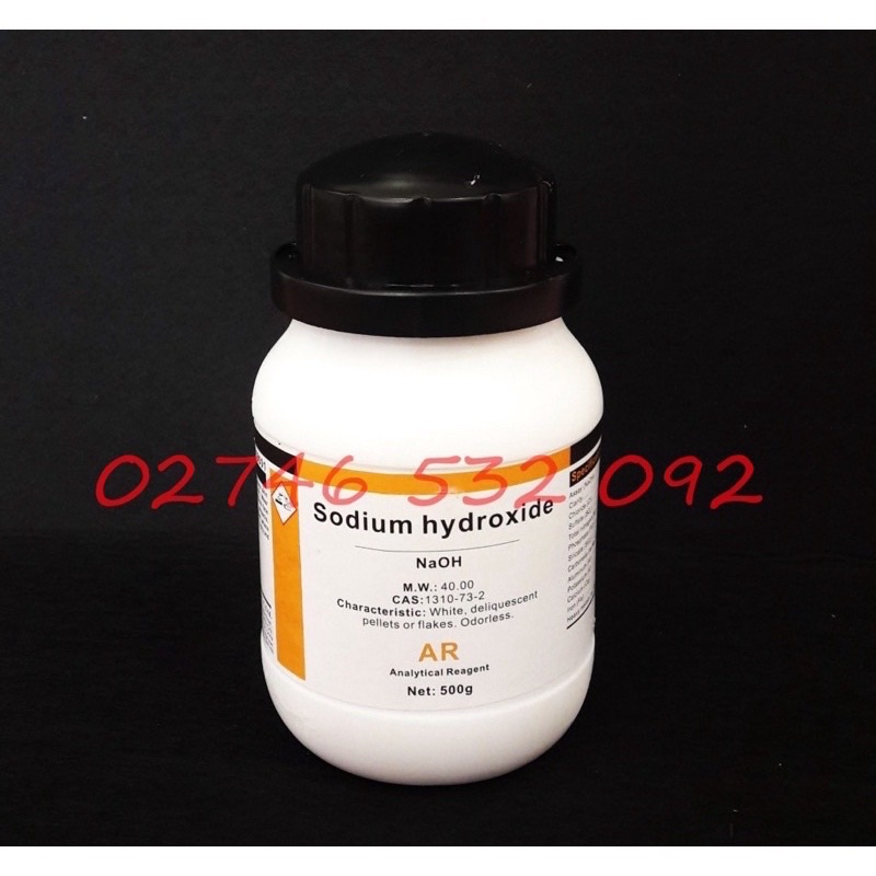 NaOH500G  Tinh Khiết - Dùng Làm Xà Phòng - Trong Phòng Thí Nghiệm - Dùng Trong Mỹ Phẩm - NaO H - N.a.O.H