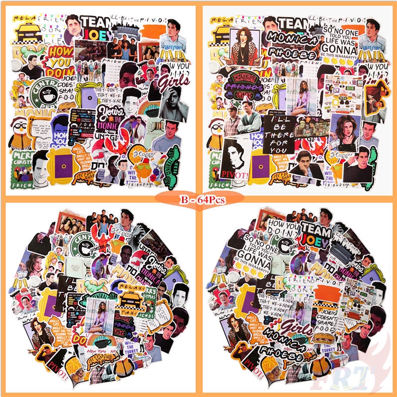 ❉ Friends - Series 02 Hot TV Shows Giấy và decal dán tường ❉1 Set DIY Doodle Decals Stickers（A-34Pcs；B-64Pcs）