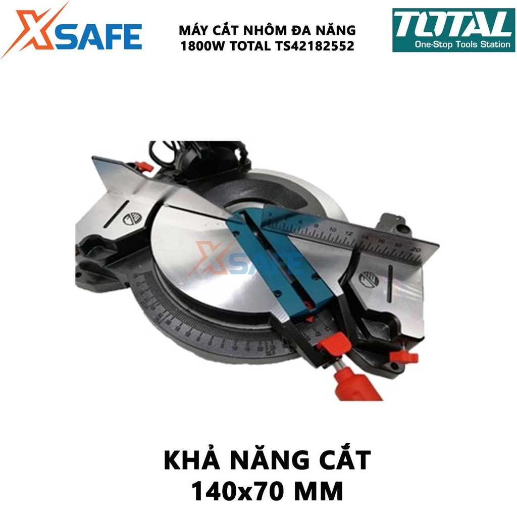 Máy cắt nhôm TOTAL TS42182552 1800W, kích thước lưỡi 255mm, kèm bộ phụ kiện thông dụng - chính hãng