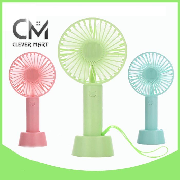 Quạt Mini Cầm Tay Sạc USB Có Chân Đế Để Bàn Gió Cực Mát