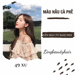 Thuốc nhuộm tóc màu nâu cafe- lên màu chuẩn ( tặng kèm oxi trợ nhuộm và găng tay)