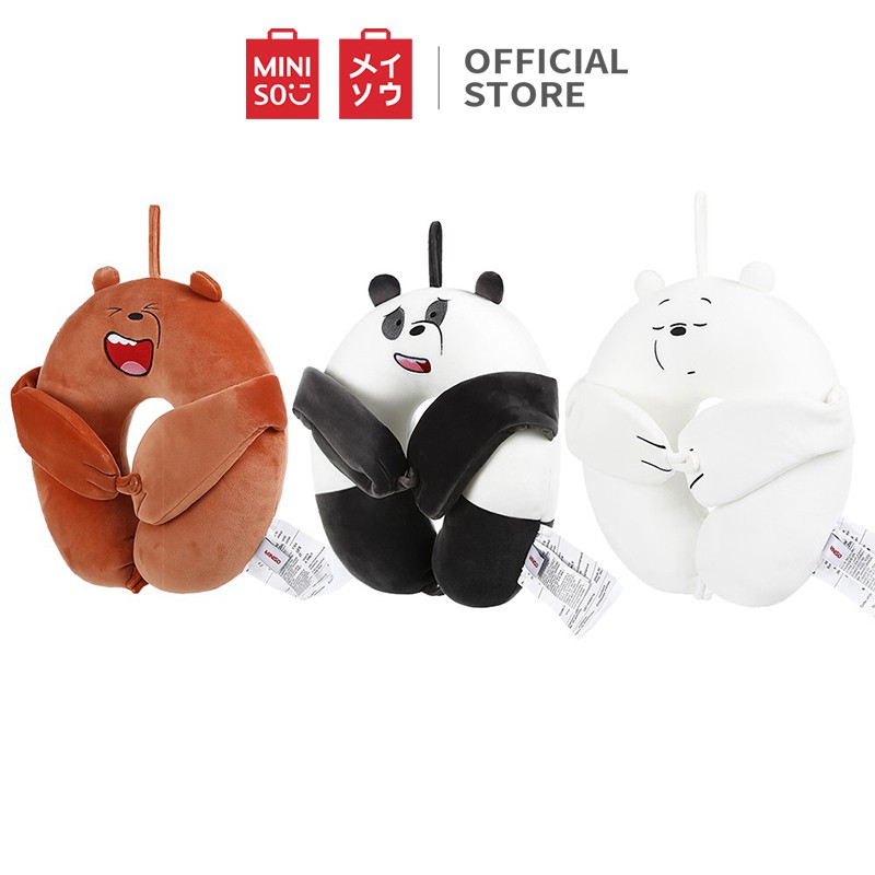 Gối Kê Cổ Bông Chữ U Cao Cấp Miniso chữ U kèm bịt mắt - We Bare Bears 3.0