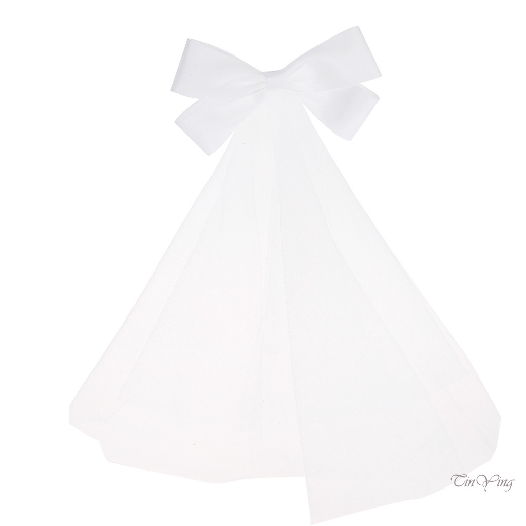 GETNOIVAS Kẹp tóc đính nơ phối mạng che mặt phụ kiện cho cô dâu tinh tế thanh lịch