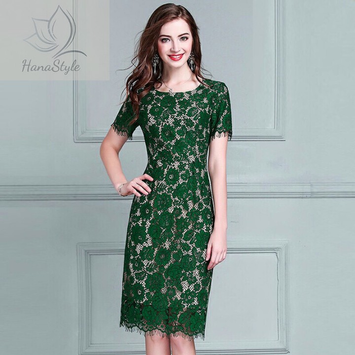 Đầm dự tiệc ren sang trọng HN0040