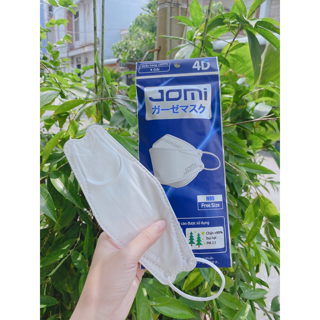 Khẩu trang y tế 4D Jomi KF94 lọc bụi mịn túi 5 cái NPP Shoptido