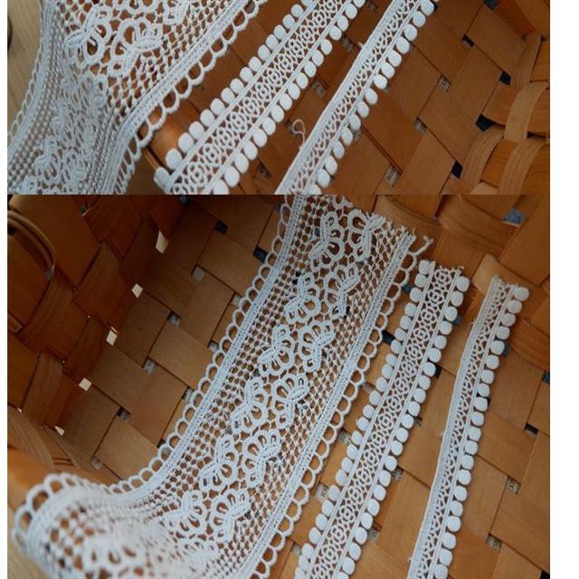 Dây ren cotton rộng 1.6cm-7.4cm trang trí làm đồ thủ công DIY