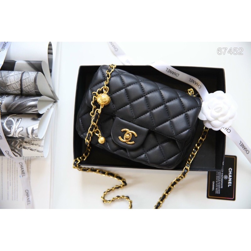 Túi đeo chéo cha.nel classic quả cầu mini