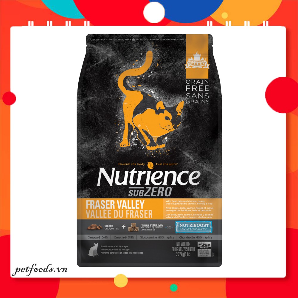 Thức ăn hạt NUTRIENCE SUBZERO CAT 500g cho Tất Cả Giống Mèo vị Thịt Gà, Cá Hồi và Cá Trích