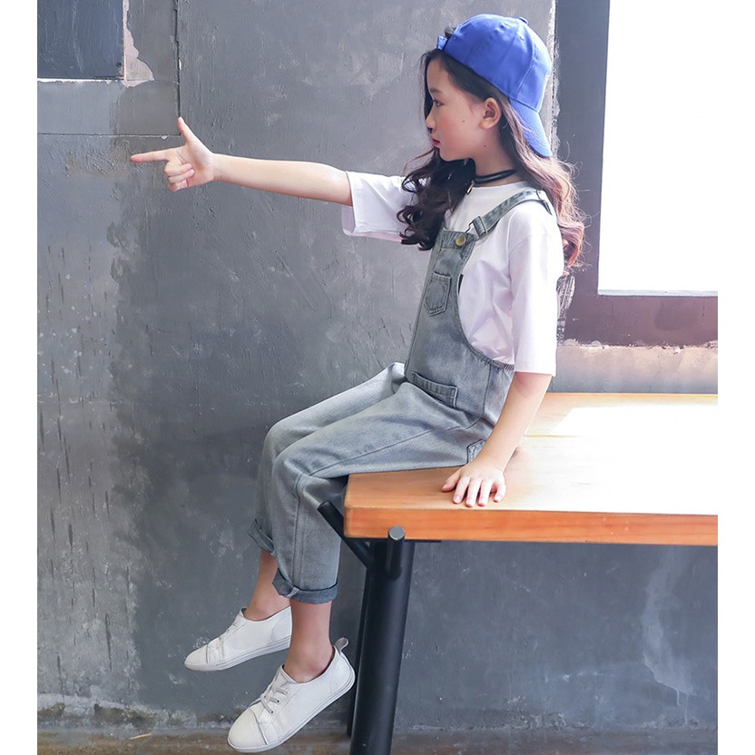 Yếm Jean Cho Bé Gái Chất Liệu Vải Cao Cấp Thoáng Mát Size Từ 15kg - 43kg