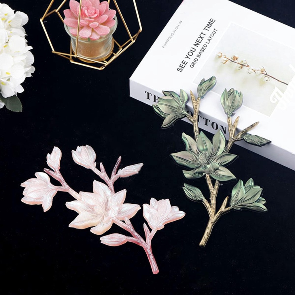 YIYU Khuôn Đất Sét Hình Nhánh Hoa Làm Trang Sức Thủ Công DIY