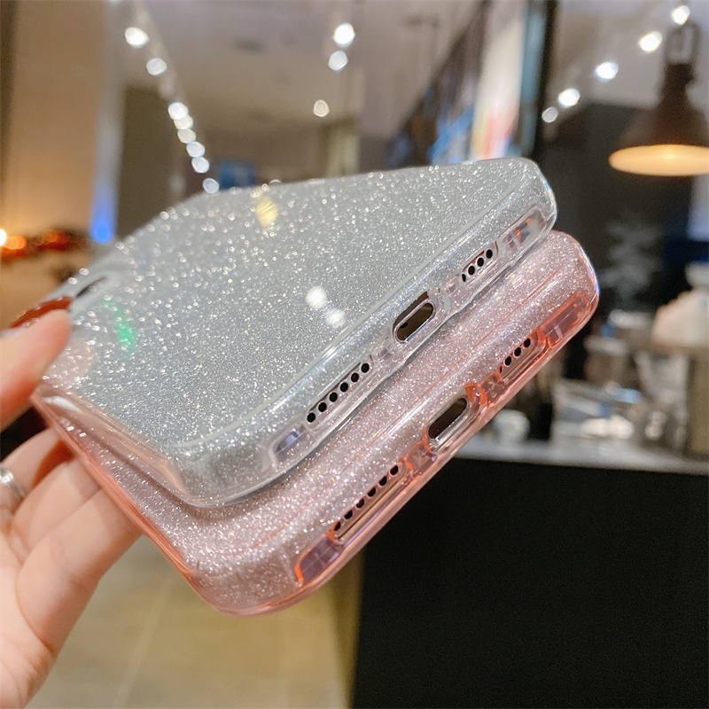 Ốp điện thoại TPU mềm màu gradient lấp lánh thích hợp cho Iphone 11 Pro Max 12 Pro Max X Xr Xs Max 7 8 Plus