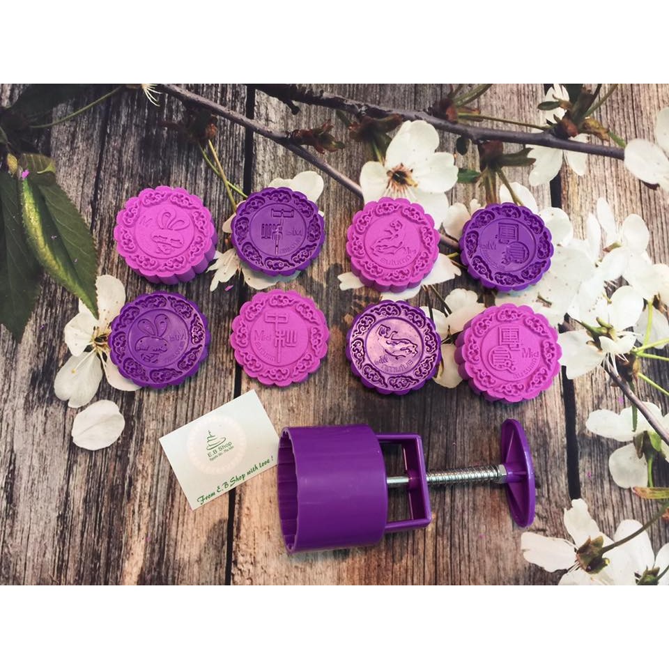 T10002 Khuôn bánh Trung Thu 100gr 4 mặt mẫu năm 2024