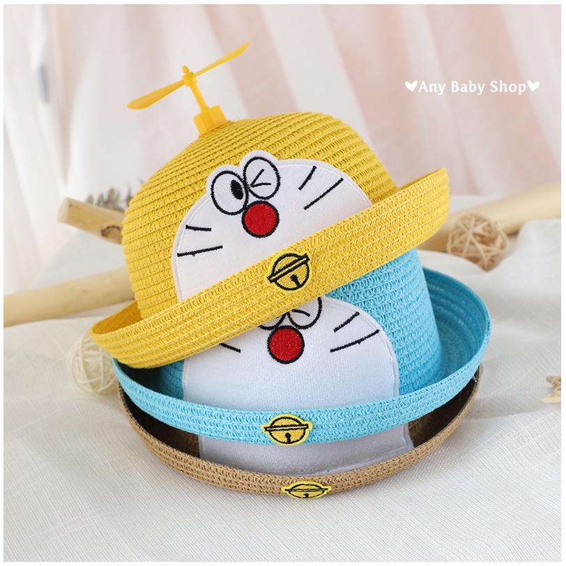 Nón cói cho bé trai bé gái hình mèo Đôremon có chong chóng cute với nhiều màu xinh yêu(hàng có sẵn)  ❣❣